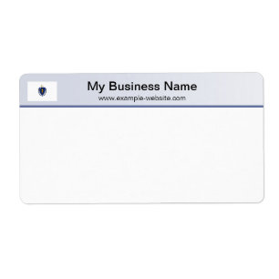 Massachusetts Flag Header Shipping Label
