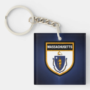 Massachusetts  Flag Key Ring