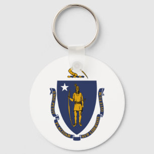Massachusetts flag key ring