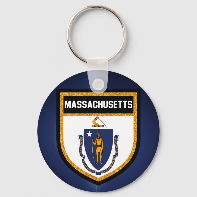 Massachusetts Flag Key Ring (Front)