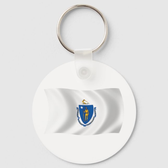 Massachusetts Flag Keychain (Front)