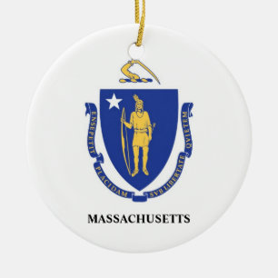 Massachusetts Flag Ornament (MA)
