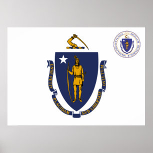 Massachusetts flag poster