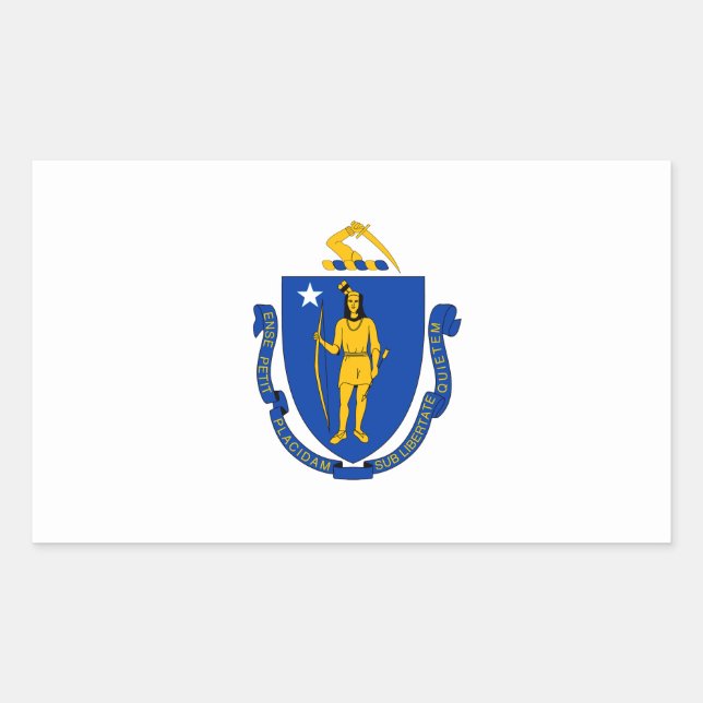 Massachusetts Flag Rectangular Sticker (Front)