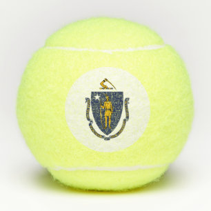 Massachusetts flag tennis balls