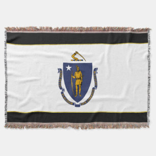Massachusetts flag throw blanket