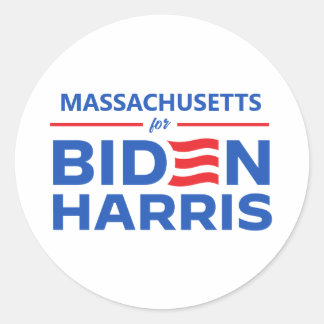 Massachusetts for Biden Harris Classic Round Sticker