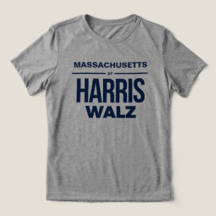 Massachusetts for Harris Walz Tri-Blend Shirt