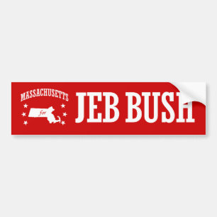 MASSACHUSETTS FOR JEB BUSH BUMPER STICKER