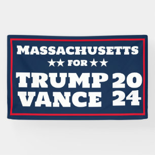 Massachusetts for  Trump Vance 2024 Banner