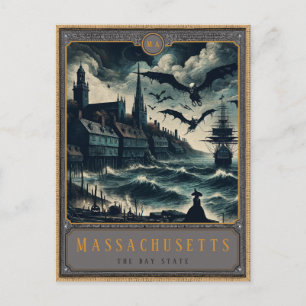 Massachusetts   Gothic Art Postcard