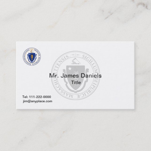 Massachusetts Great Seal Business Card (Front)