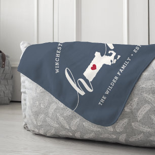 Massachusetts Home State Personalised Sherpa Blanket
