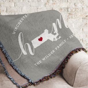 Massachusetts Home State Personalized Throw Blanket