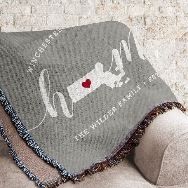 Massachusetts Home State Personalized Throw Blanket (Creator Uploaded)
