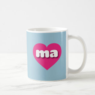 Massachusetts hot pink heart - I love ma Coffee Mug