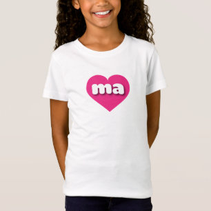 Massachusetts hot pink heart - I love ma T-Shirt