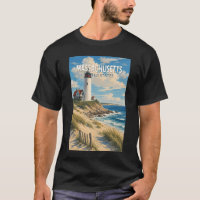 Massachusetts Illustration Travel Art Vintage