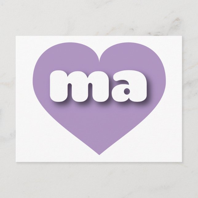Massachusetts lavender heart - I love ma Postcard (Front)
