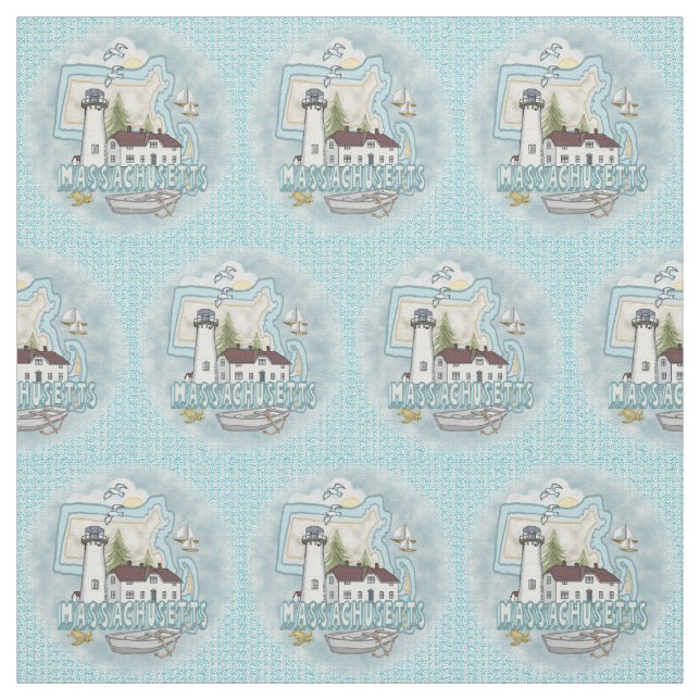 Massachusetts Lighthouse Fabric (Swatch)