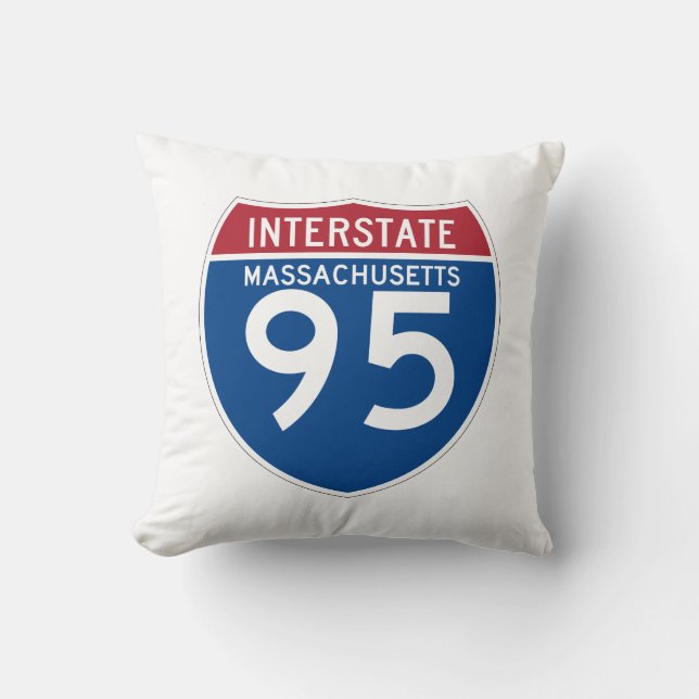 Massachusetts MA I-95 Interstate Highway Shield - Cushion (Front)