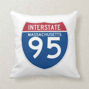 Massachusetts MA I-95 Interstate Highway Shield - Cushion