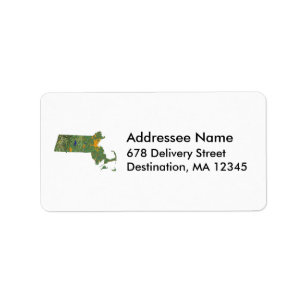 Massachusetts Map Address Label