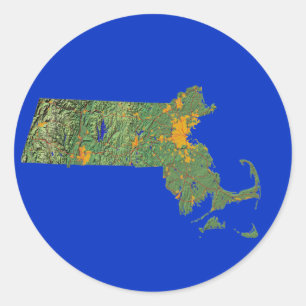 Massachusetts Map Sticker