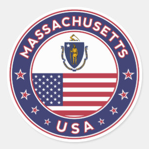 Massachusetts, Massachusetts sticker, phone case Classic Round Sticker