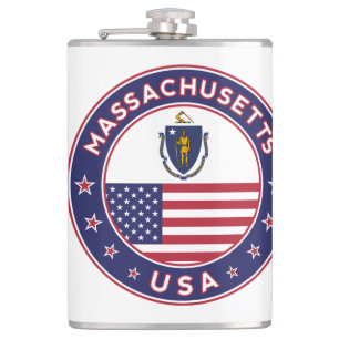 Massachusetts, Massachusetts sticker, phone case Hip Flask