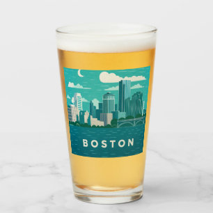 Massachusetts Night Cityscape Boston City Glass
