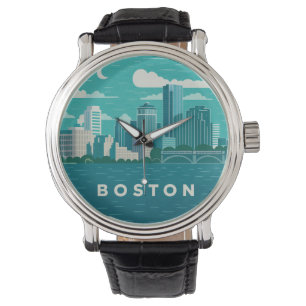 Massachusetts Night Cityscape Boston City Watch