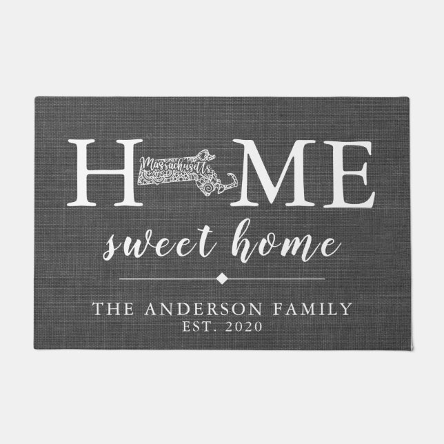 MASSACHUSETTS Personalised State Doormat (Front)