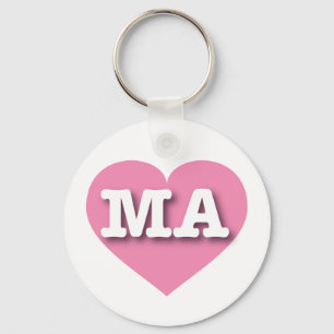 Massachusetts Pink Heart - Big Love Key Ring