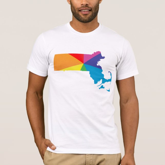 massachusetts pride. angled. T-Shirt (Front)