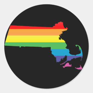 massachusetts pride. classic round sticker