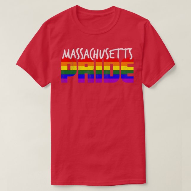 Massachusetts Pride LGBT Flag  T-Shirt (Design Front)