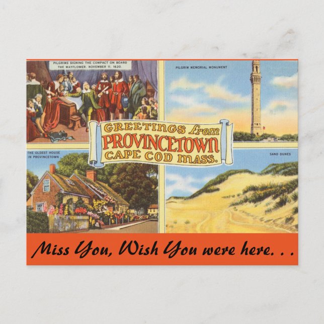 Massachusetts Provincetown, Cape Cod Postcard (Front)