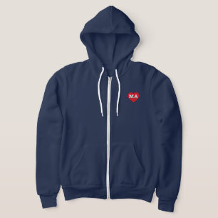 Massachusetts Red Heart - I love MA Hoodie