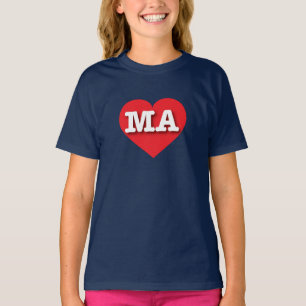 Massachusetts Red Heart - I love MA T-Shirt
