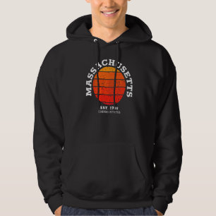 Massachusetts Retro Sunset Vintage Sports Ma Hoodie