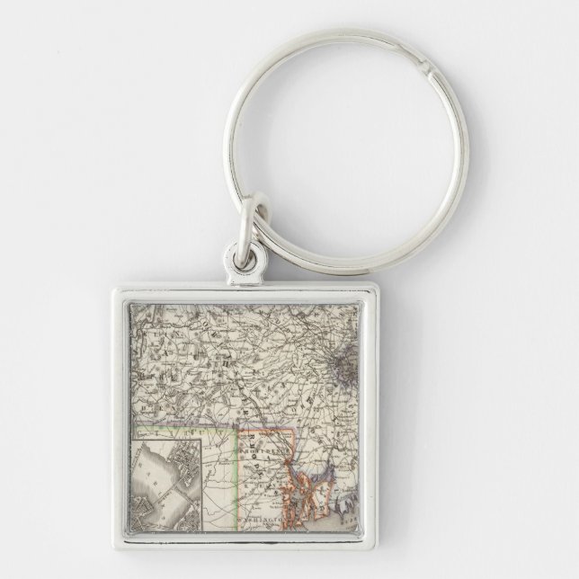 Massachusetts, Rhode Island 2 Key Ring (Front)