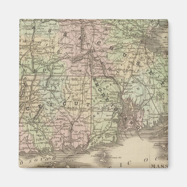 Massachusetts, Rhode Island, and Connecticut Magnet (Front)