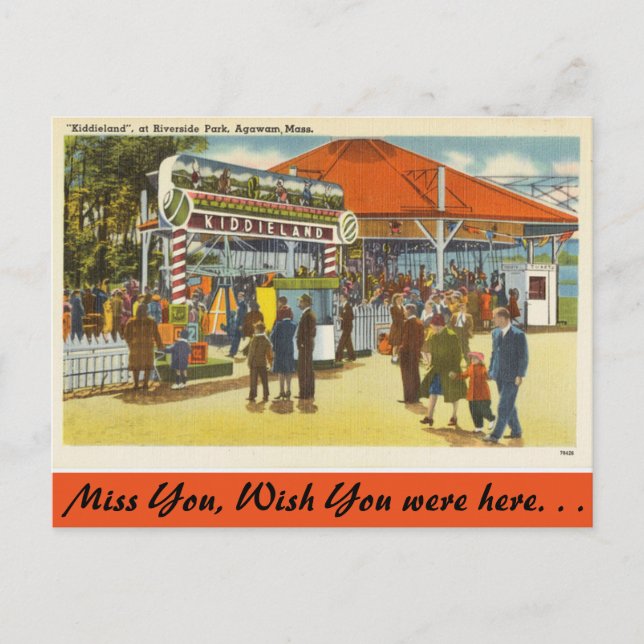 Massachusetts, Riverside Park, Agawam Postcard (Front)