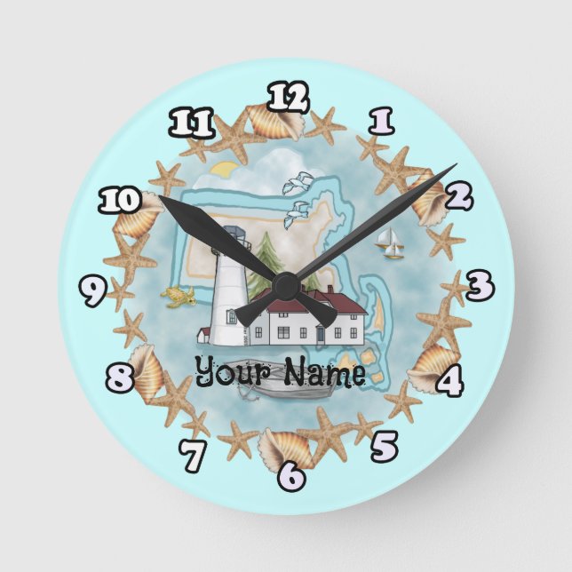 Massachusetts Shells Lighthouse clock (Front)