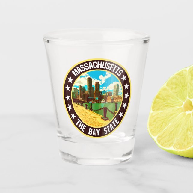 Massachusetts                                      shot glass (Front)