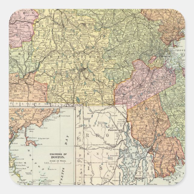 Massachusetts Square Sticker (Front)