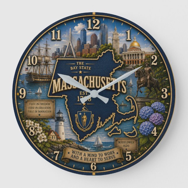 Massachusetts State Coastal and Historic Landmark  Large Clock (Front)