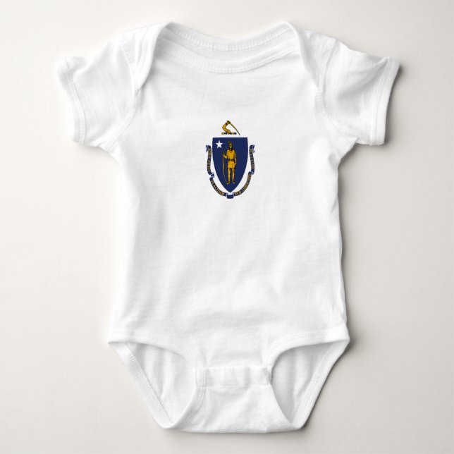 Massachusetts State Flag Baby Bodysuit (Front)