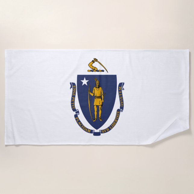 Massachusetts State Flag Beach Towel (Front)